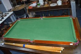 Mahogany Framed Slate Bed Pool Table (Top Only) plus Cues