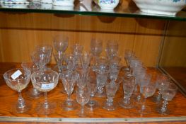 Assortment of Glassware Including Wine Glasses, Liqueur Glasses, etc.