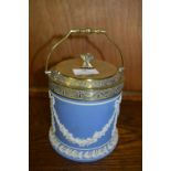 Blue & White Jasper Biscuit Barrel