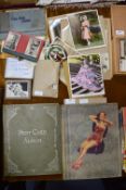 Two Postcard Albums of Film Stars and Hand Tinted Coloured Photographs