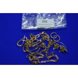 Bag of Gold Bracelets, Earrings, Chains, etc. approx 24g Total