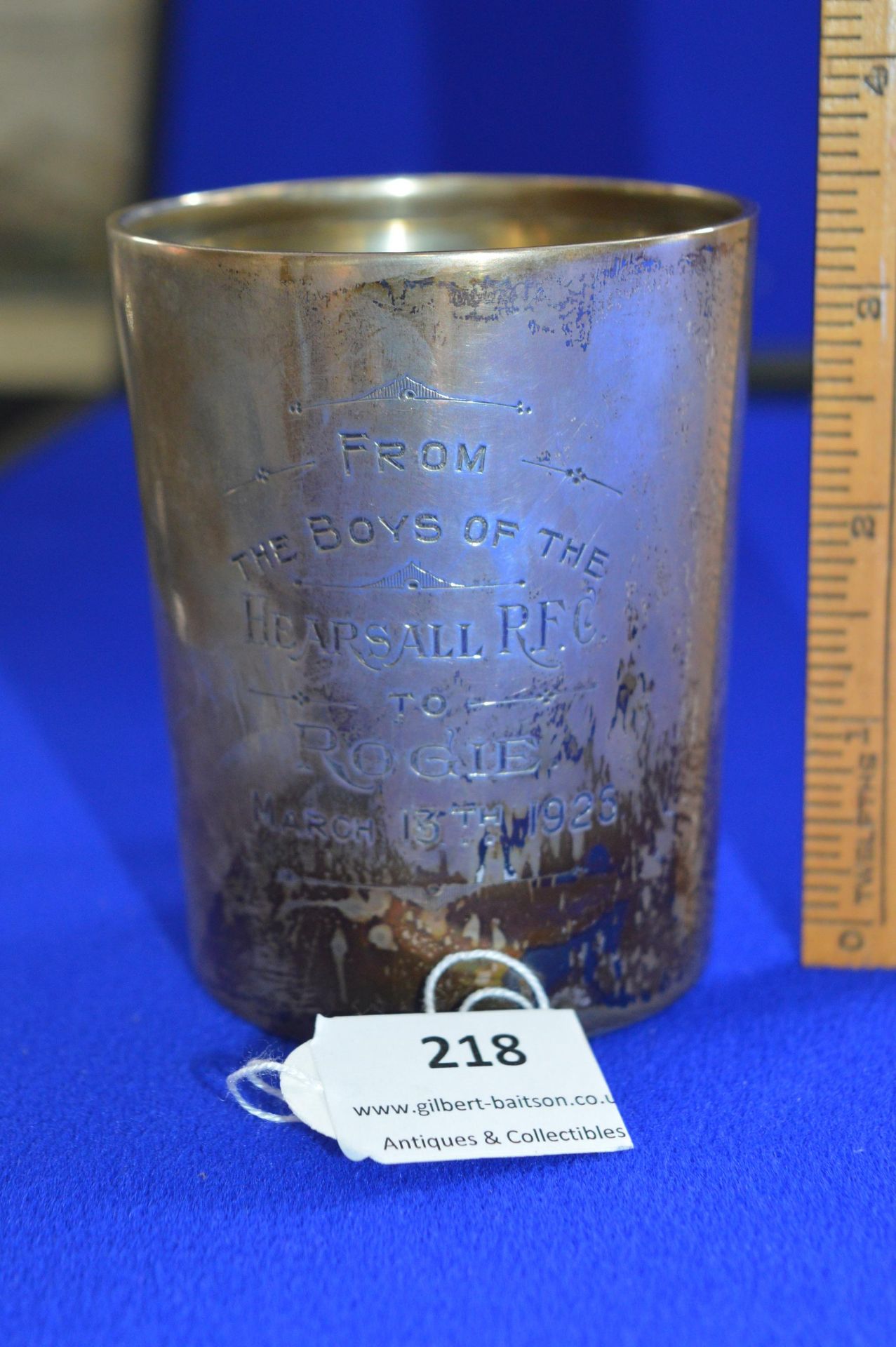 Silver Mug Engraved "Hearsall RFC 1926" - Image 2 of 4