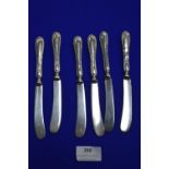 Six Silver Fruit Knives