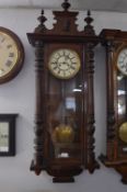 Vienna Mahogany Cased Wall Clock with Turned Fittings