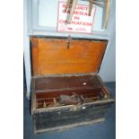 Victorian Pine Joiners Trunk with Tools and Mahogany Lined Boxes