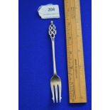 Hallmarked Silver Pickle Fork - London 1892, approx 16g