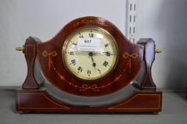 Inlaid Mahogany Pivoting Mantel Clock
