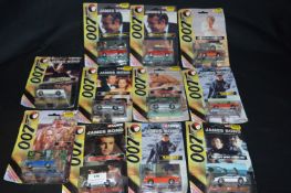 Eleven James Bond Diecast Cars