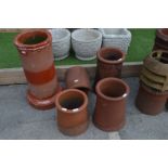 Three Small Chimney Pot Planters plus Others