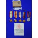 Four WWII Medal Including 8th Army Bar plus Box