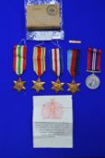 Four WWII Medal Including 8th Army Bar plus Box