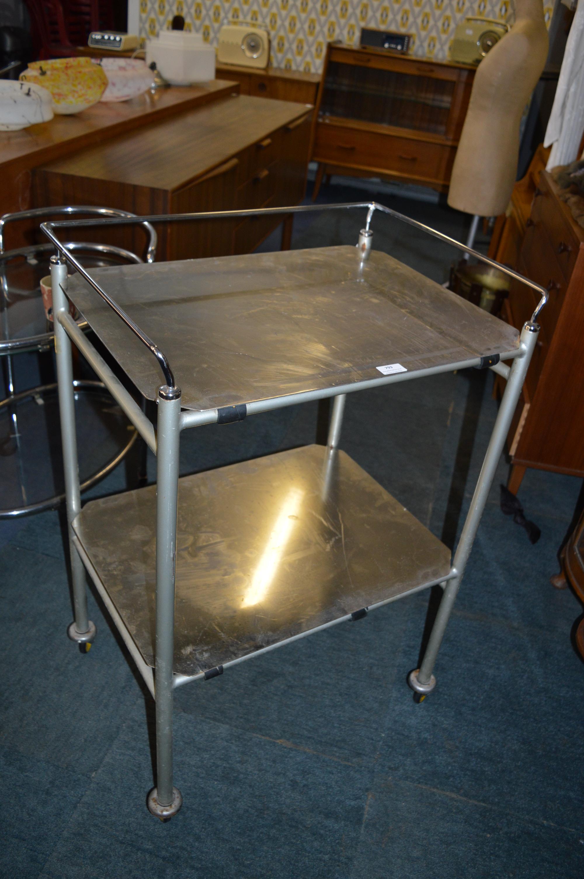 Stainless Steel Chrome Rail Industrial Medical Trolley