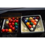 Set of Pool Ball, Snooker Ball and a Score Board