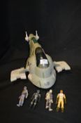 Star Wars Slave I Model with Boba Fett and Other Bounty Hunter Figures