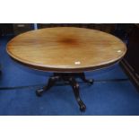 Victorian Mahogany Oval Table on Pedestal Base