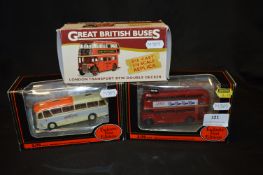 Three Diecast Model Buses