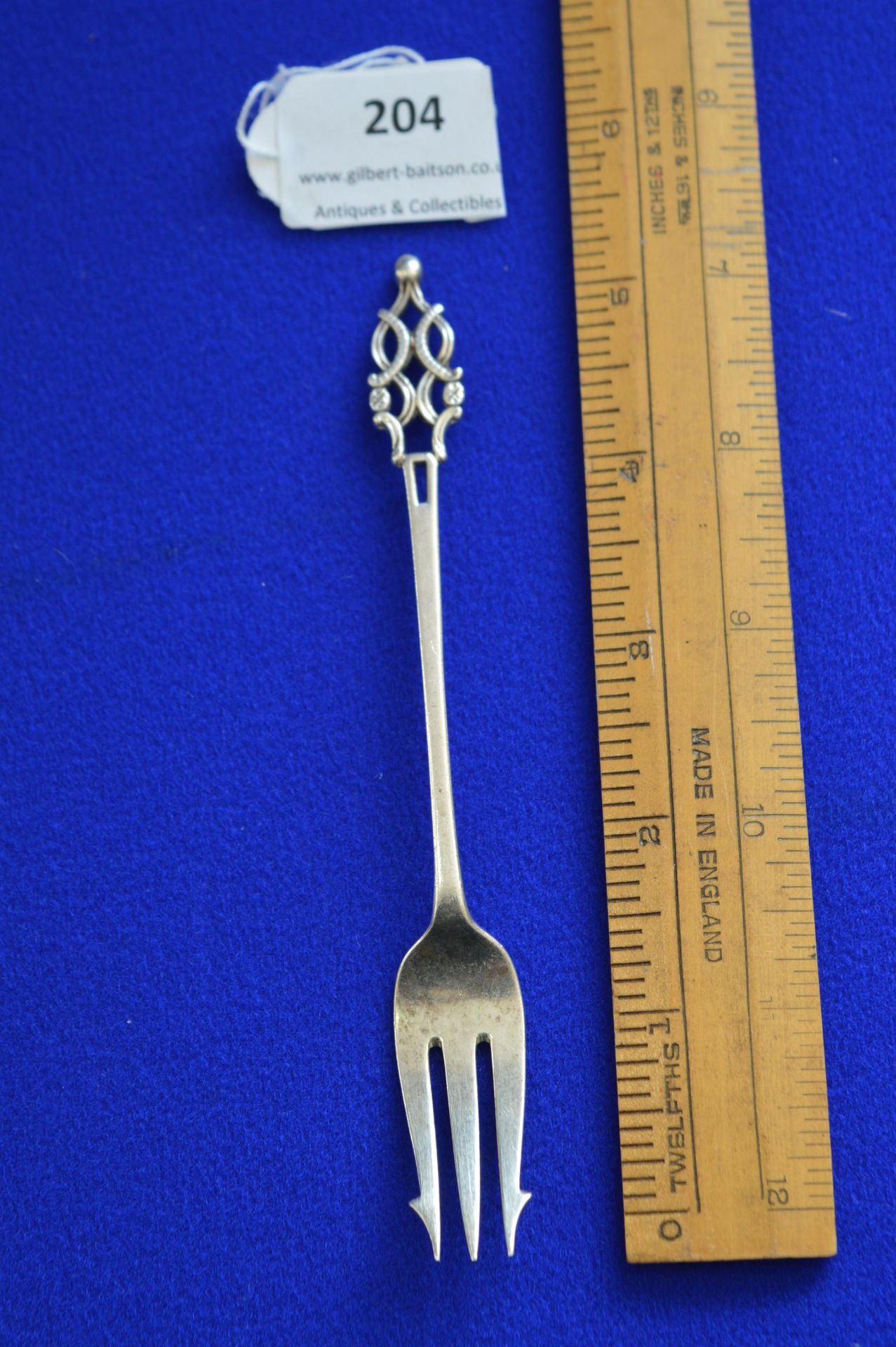 Hallmarked Silver Pickle Fork - London 1892, approx 16g - Image 2 of 3