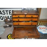 Victorian Wooden Traveling Toolbox with Tools