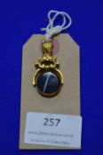 9ct Gold Fob with Marble Inlays