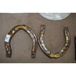 Pair of Hand Painted Victorian Romany Horseshoes
