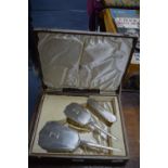 Northern Goldsmiths Three Piece Silver Dressing Set in Box - Birmingham 1936