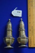 Pair of Silver Sugar Casters - Hallmarked Birmingham 1908, approx 50g total