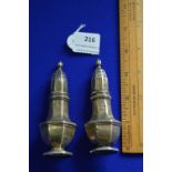 Pair of Silver Sugar Casters - Hallmarked Birmingham 1908, approx 50g total