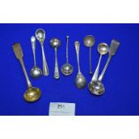 Quantity of Silver Mustard Spoons, etc.