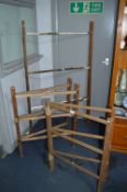 Three Vintage Wooden Clothes Airers