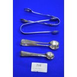 Four Small Silver Sugar Tongs