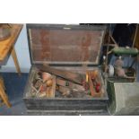 Victorian Wooden Joiners Trunk with Tools