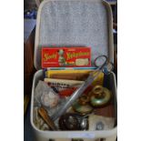 Ladies Vanity Case Containing Assorted Collectibles, Sewing Requisites, Sooty Xylophone, etc.