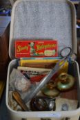 Ladies Vanity Case Containing Assorted Collectibles, Sewing Requisites, Sooty Xylophone, etc.