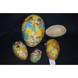 Four German Cardboard Easter Eggs