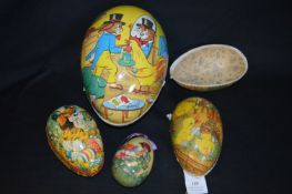 Four German Cardboard Easter Eggs
