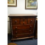 Victorian Mahogany Scotch Seven Drawer Chest with Bobbin Turned Details