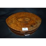 Inlaid Oval Shaped Sewing Box