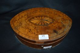 Inlaid Oval Shaped Sewing Box