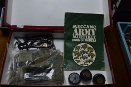 Box of Meccano Army Multikit Parts and Accessories