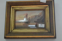 Gilt Framed Oil on Board - Marine Landscape by E.K. Edmore