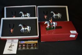 Four Boxes of Britains Diecast Soldiers Including Royal Scots, Dragoons, Guards and Mounted Trooper