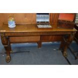 Victorian Oak Console Table with Heavily Carved Legs and Claw Feet