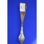 Silver Handled Steel Shoe Horn Hallmarked Chester 1905