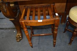 Victorian Piano Stool with Turned Legs and Slatted Seat