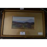Gilt Framed Victorian Watercolour - Remote Moorland by Carlisle