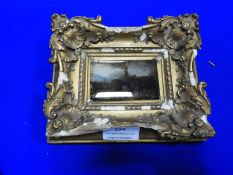 Ornate Gilt Framed Oil on Glass Miniature - Dutch Landscape Le Maitland Rembrandt