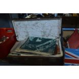 Vintage Suitcase Containing Pictorial Education Magazines