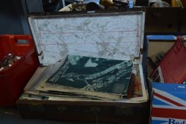 Vintage Suitcase Containing Pictorial Education Magazines