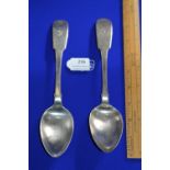 Pair of Silver Monogrammed Tablespoons - Newcastle 1802, Approx 126g total