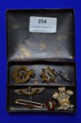 Military Badges Including 9ct Gold Durham Light Infantry, Yorkshire Regiment, WWI Ypres